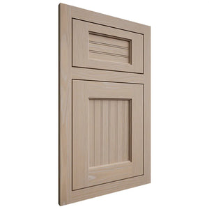 Shiloh Cabinetry Flush Inset Beaded Century White Oak Plain Cut Straw Door
