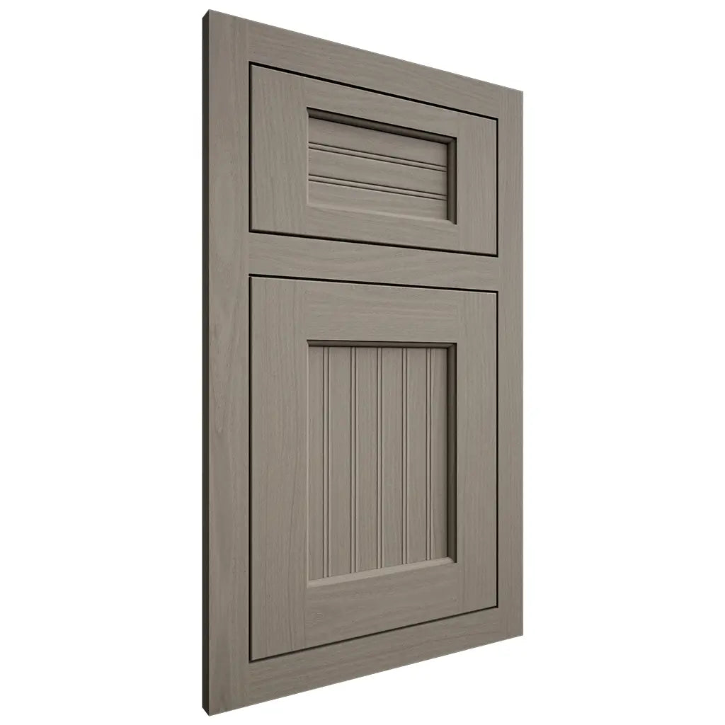 Shiloh Cabinetry Flush Inset Beaded Century White Oak Plain Cut Thyme Door
