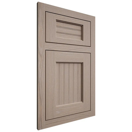 Shiloh Cabinetry Flush Inset Beaded Century White Oak Plain Cut Whitewash Door
