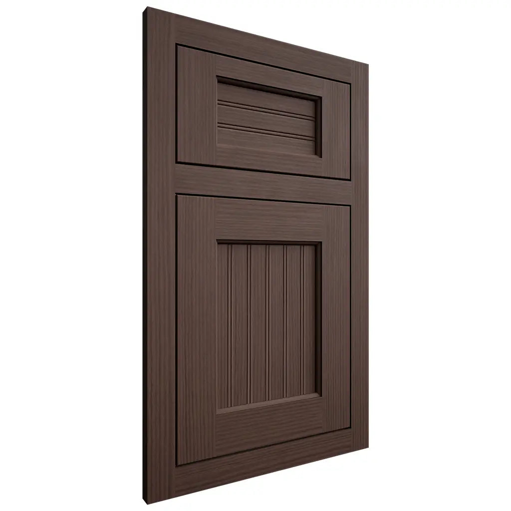 Shiloh Cabinetry Flush Inset Beaded Century White Oak Rift Cut Dusk Door