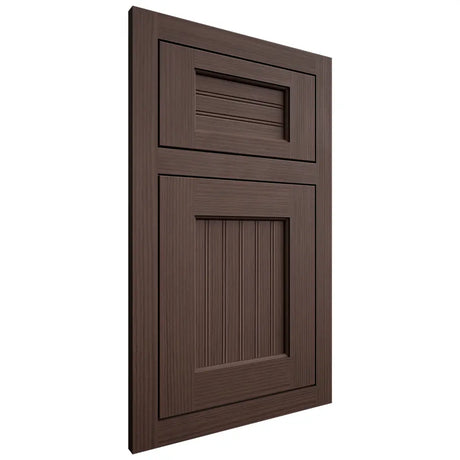 Shiloh Cabinetry Flush Inset Beaded Century White Oak Rift Cut Dusk Door