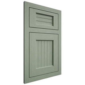 Shiloh Cabinetry Flush Inset Beaded Century White Oak Rift Cut Moss Door