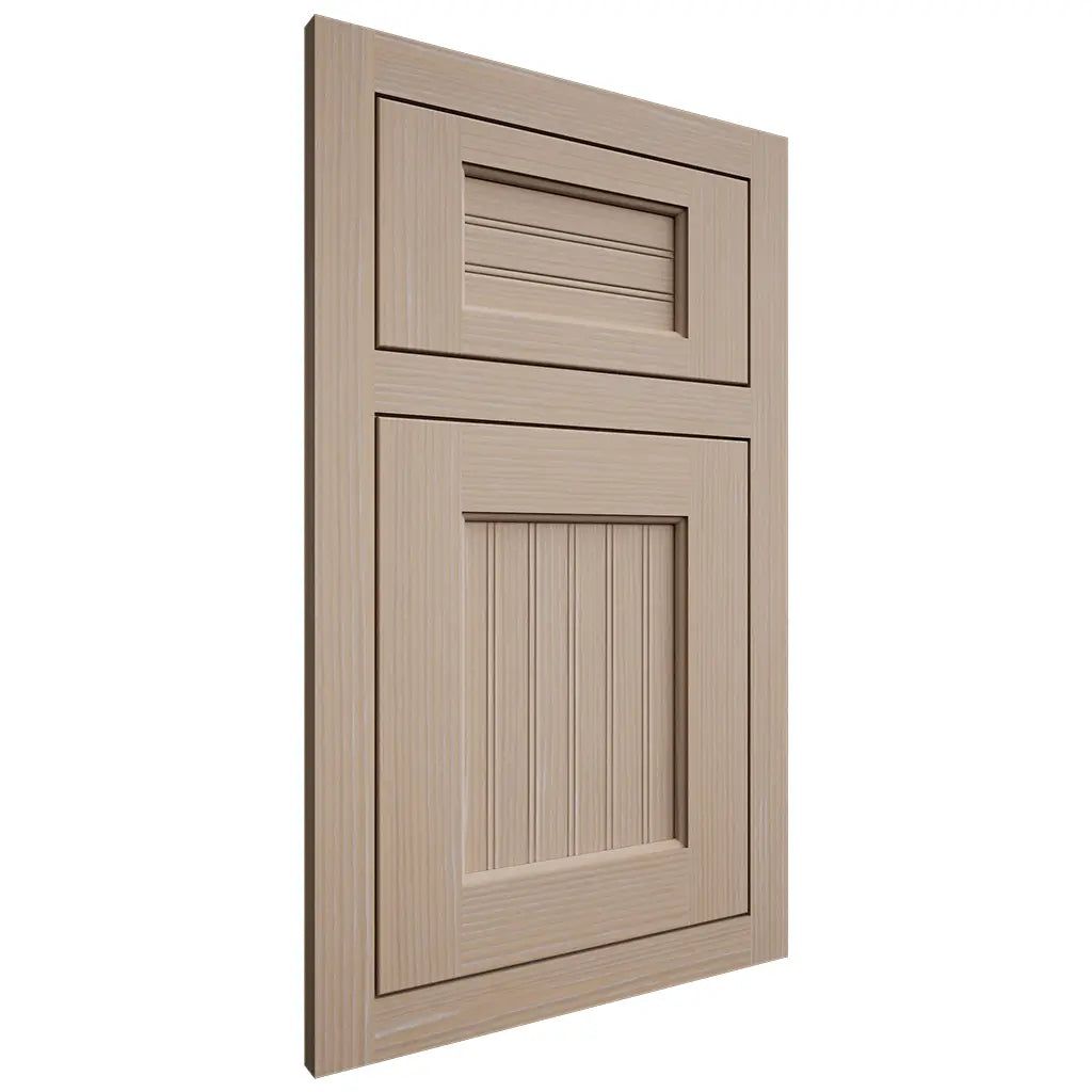 Shiloh Cabinetry Flush Inset Beaded Century White Oak Rift Cut Straw Door
