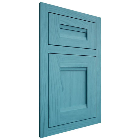 Shiloh Cabinetry Flush Inset Bristol Alder Plain Cut Aqua Door