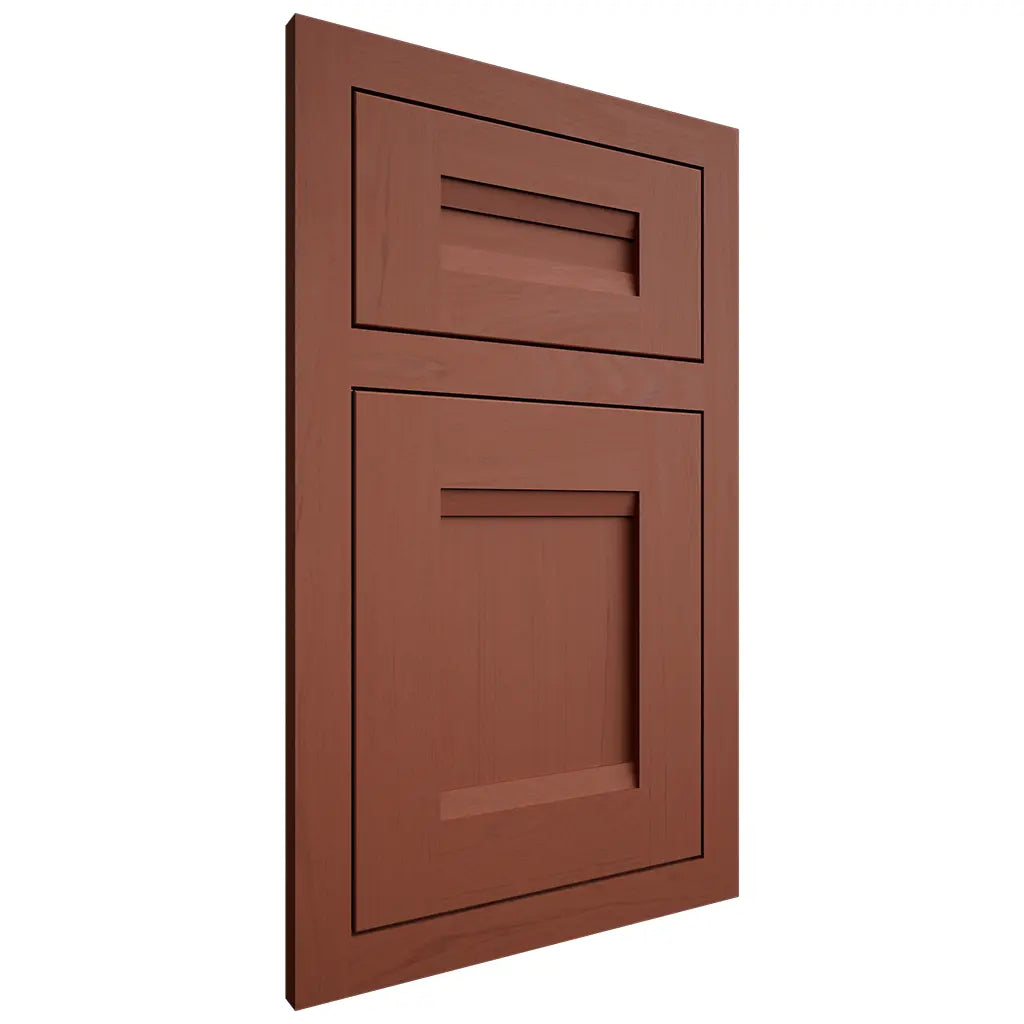 Shiloh Cabinetry Flush Inset Bristol Maple Plain Cut Cayenne Door