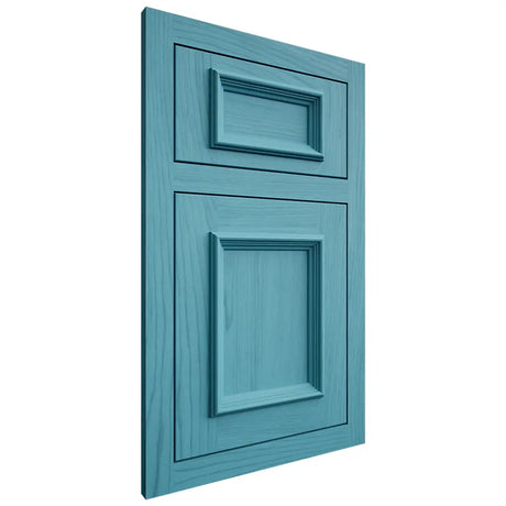 Shiloh Cabinetry Flush Inset Charleston Alder Plain Cut Aqua Door