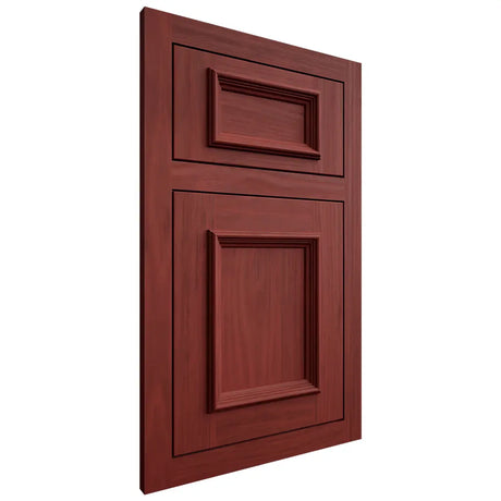 Shiloh Cabinetry Flush Inset Charleston Cherry Plain Cut Red Door