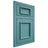 Shiloh Cabinetry Flush Inset Charleston Red Oak Plain Cut Aqua Door