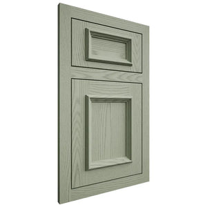 Shiloh Cabinetry Flush Inset Charleston Red Oak Plain Cut Moss Door