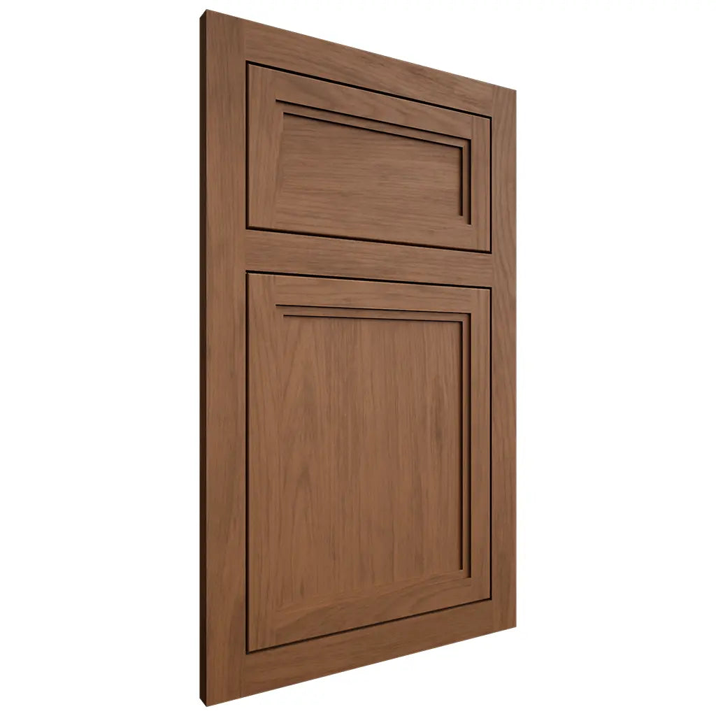 Shiloh Cabinetry Flush Inset Concord Alder Plain Cut Walnut Door