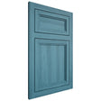 Shiloh Cabinetry Flush Inset Concord Hickory Plain Cut Aqua Door