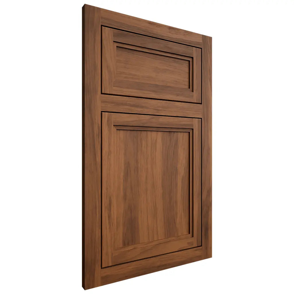 Shiloh Cabinetry Flush Inset Concord Hickory Plain Cut Burnt Sugar Door