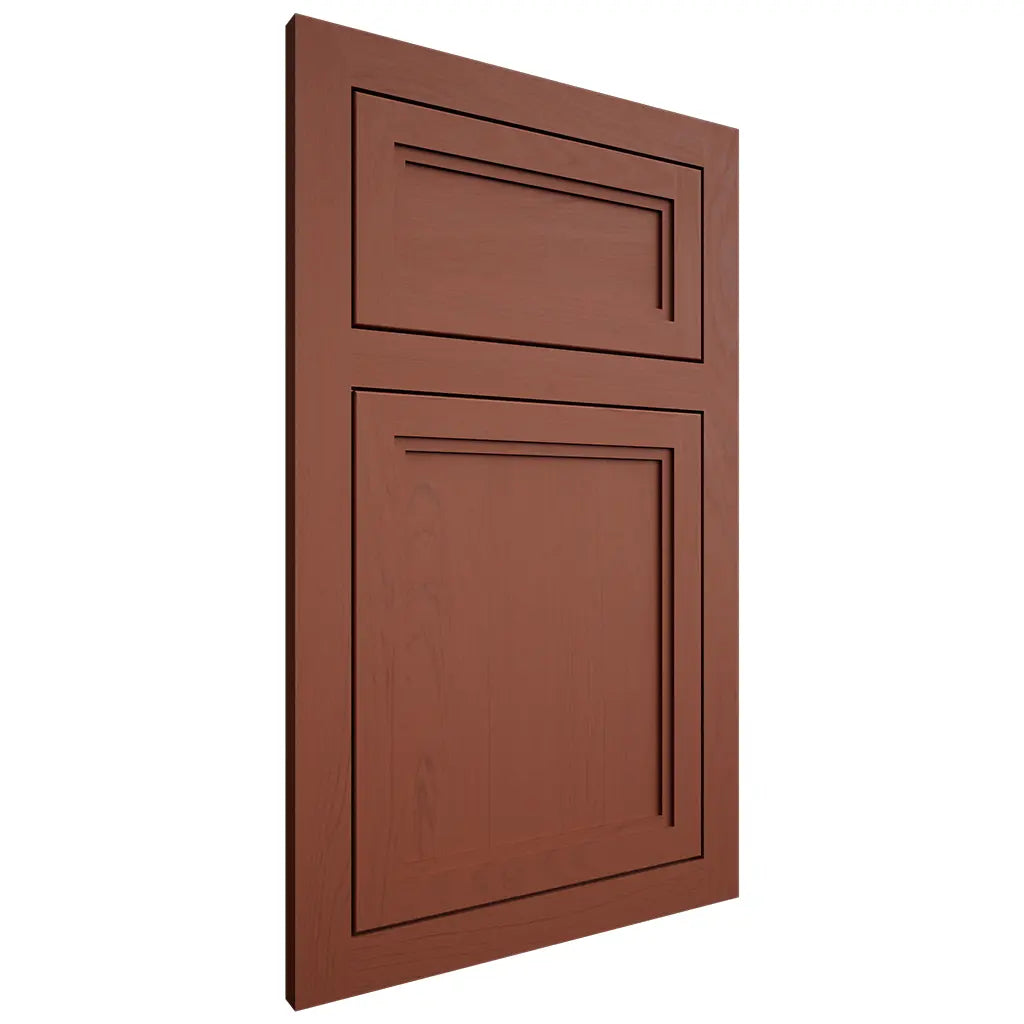 Shiloh Cabinetry Flush Inset Concord Maple Plain Cut Cayenne Door