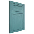 Shiloh Cabinetry Flush Inset Concord Red Oak Plain Cut Aqua Door