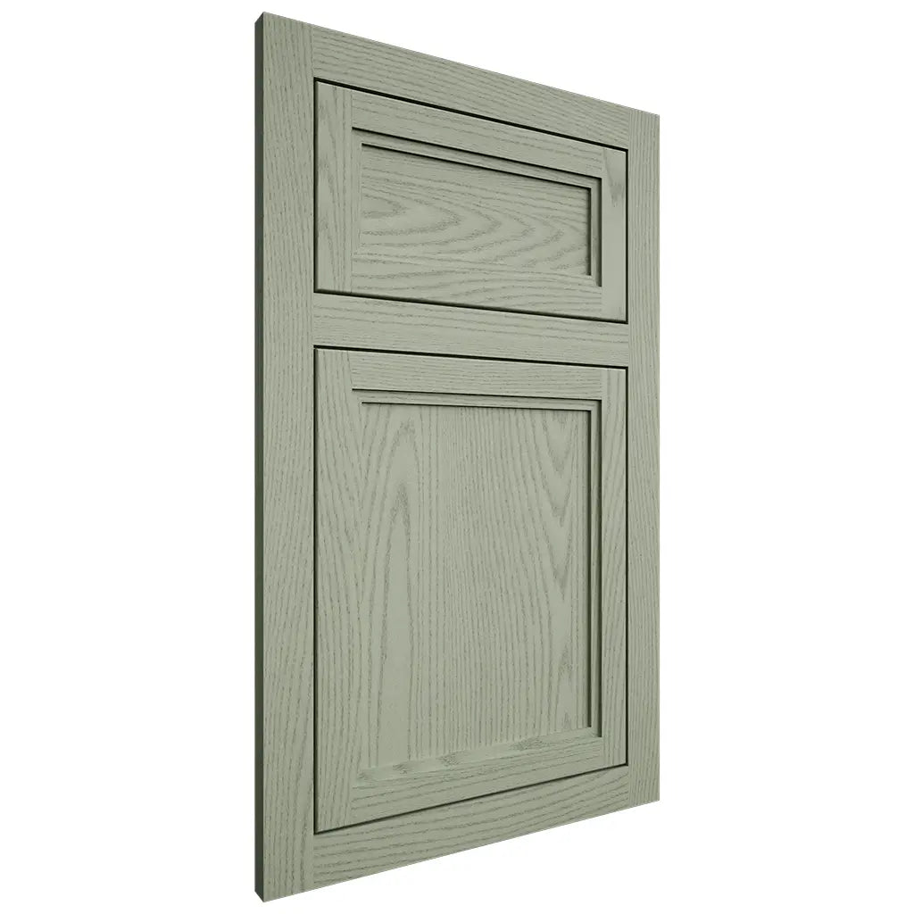 Shiloh Cabinetry Flush Inset Concord Red Oak Plain Cut Moss Door