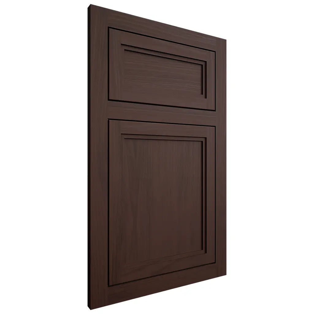 Shiloh Cabinetry Flush Inset Concord Walnut Plain Cut Bison Door