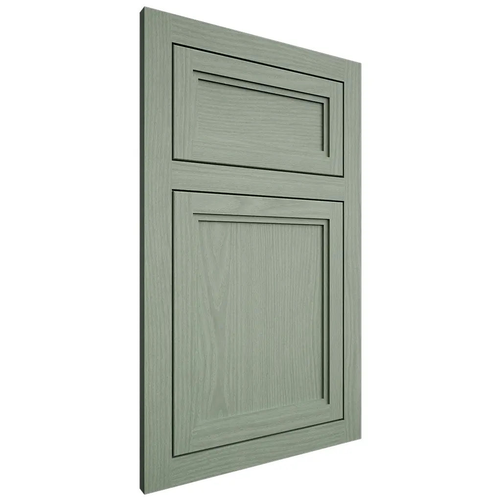 Shiloh Cabinetry Flush Inset Concord White Oak Plain Cut Moss Door