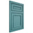 Shiloh Cabinetry Flush Inset Dalton Red Oak Plain Cut Aqua Door