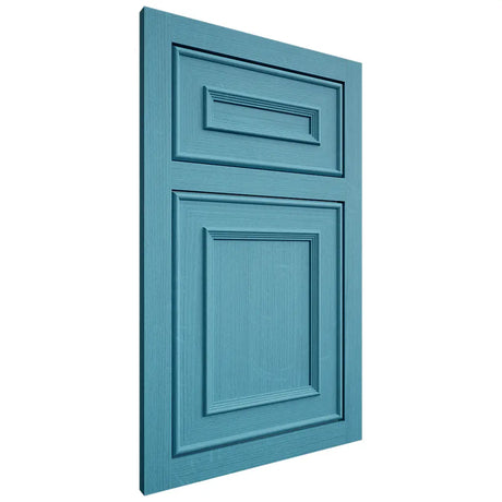 Shiloh Cabinetry Flush Inset Dalton White Oak Quarter Sawn Aqua Door