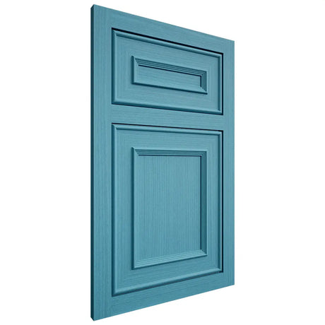 Shiloh Cabinetry Flush Inset Dalton White Oak Rift Cut Aqua Door