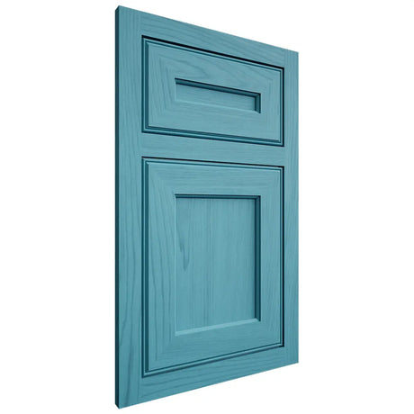 Shiloh Cabinetry Flush Inset Essex Alder Plain Cut Aqua Door