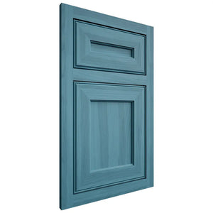 Shiloh Cabinetry Flush Inset Essex Hickory Plain Cut Aqua Door