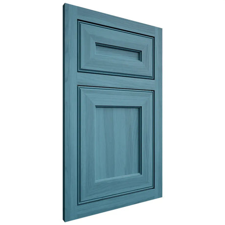 Shiloh Cabinetry Flush Inset Essex Hickory Plain Cut Aqua Door