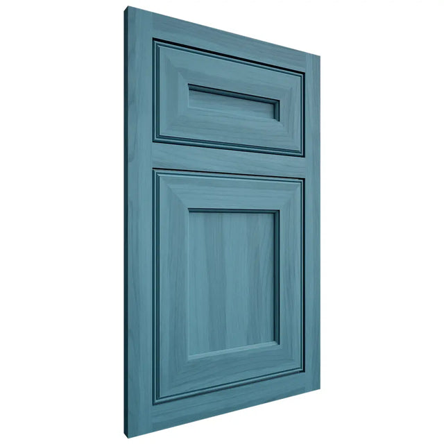 Shiloh Cabinetry Flush Inset Essex Hickory Plain Cut Aqua Door