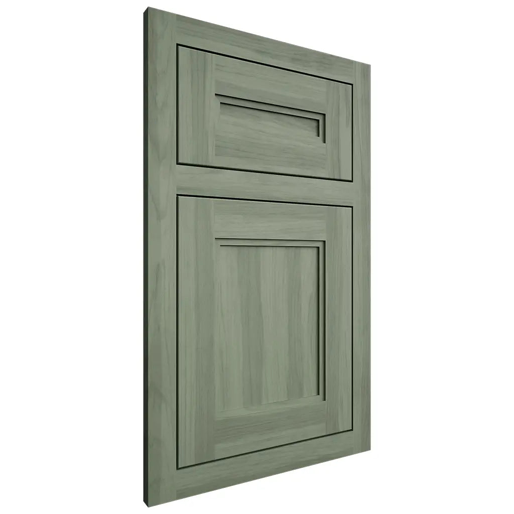 Shiloh Cabinetry Flush Inset Essex Hickory Plain Cut Moss Door