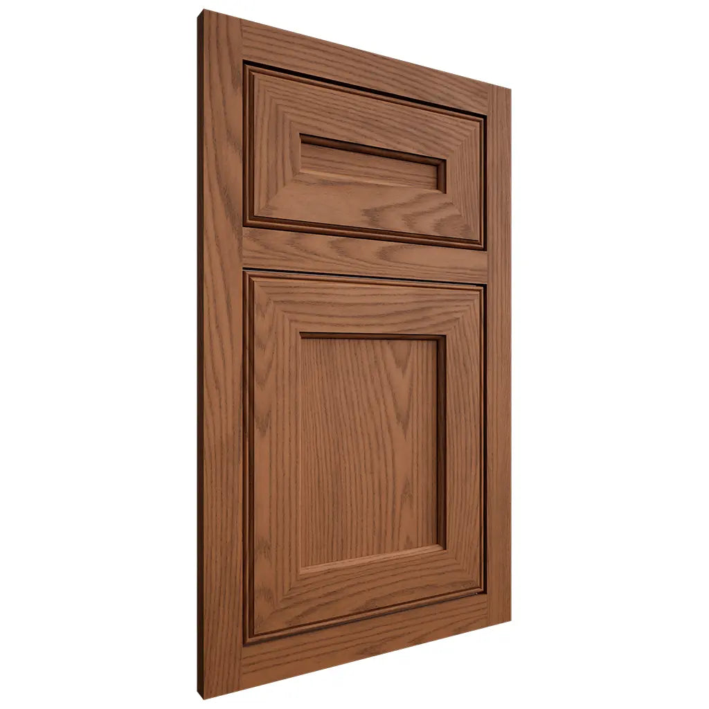 Shiloh Cabinetry Flush Inset Essex Red Oak Plain Cut Braun Door