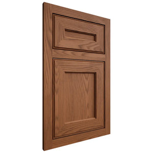 Shiloh Cabinetry Flush Inset Essex Red Oak Plain Cut Braun Door