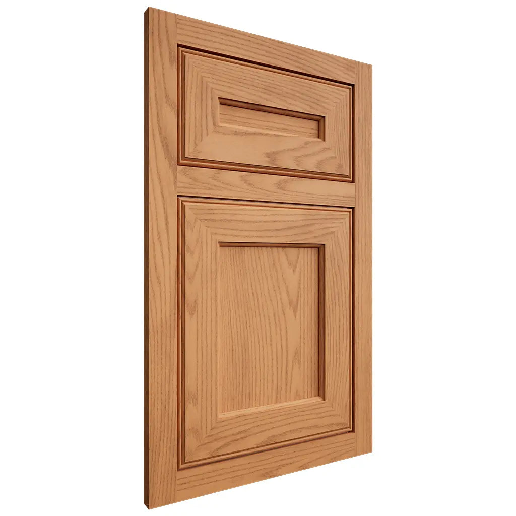 Shiloh Cabinetry Flush Inset Essex Red Oak Plain Cut Medium Door
