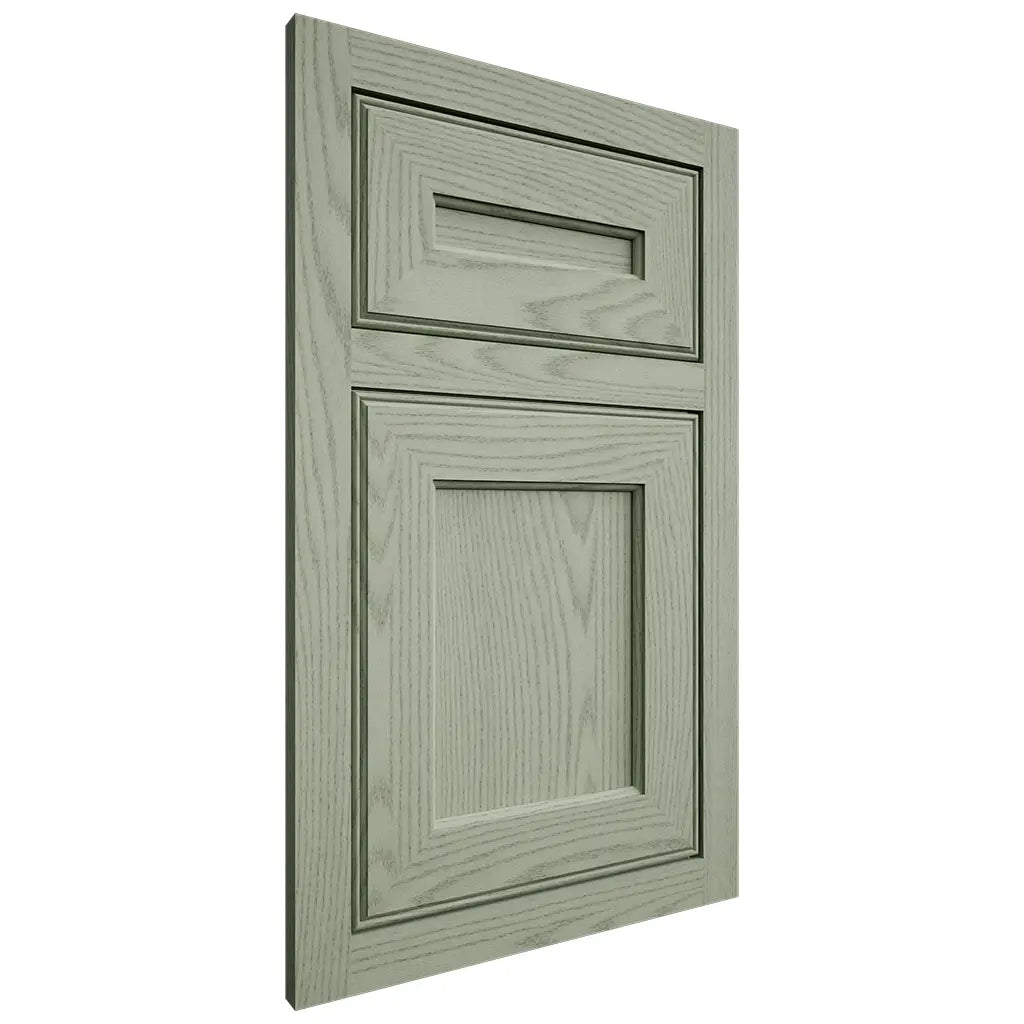 Shiloh Cabinetry Flush Inset Essex Red Oak Plain Cut Moss Door