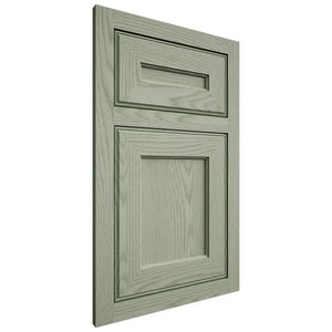 Shiloh Cabinetry Flush Inset Essex Red Oak Plain Cut Moss Door