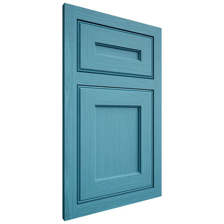 Shiloh Cabinetry Flush Inset Essex White Oak Plain Cut Aqua Door