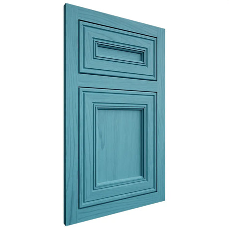 Shiloh Cabinetry Flush Inset Glenbrook Alder Plain Cut Aqua Door
