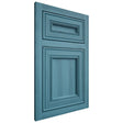 Shiloh Cabinetry Flush Inset Glenbrook Hickory Plain Cut Aqua Door