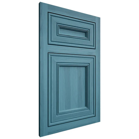 Shiloh Cabinetry Flush Inset Glenbrook Hickory Plain Cut Aqua Door