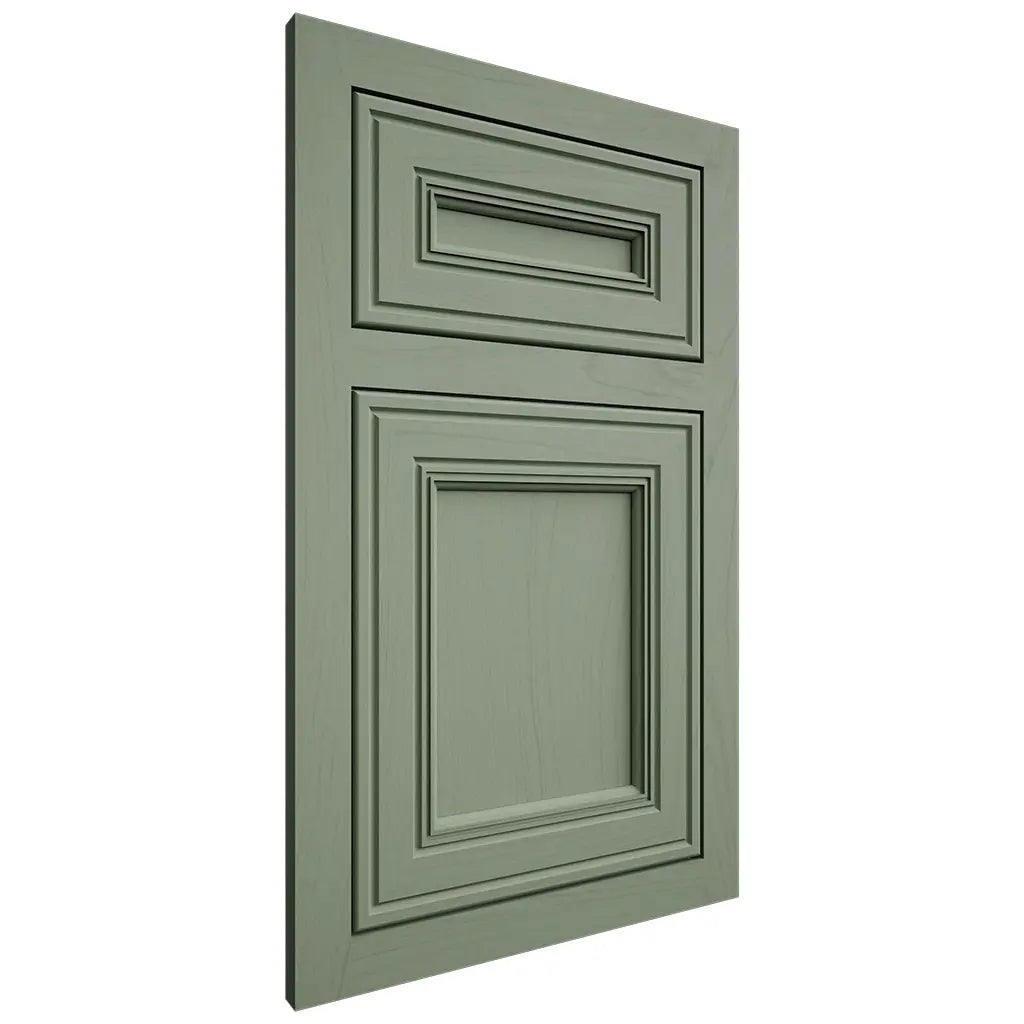 Shiloh Cabinetry Flush Inset Glenbrook Poplar Plain Cut Moss Door