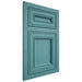 Shiloh Cabinetry Flush Inset Glenbrook Red Oak Plain Cut Aqua Door
