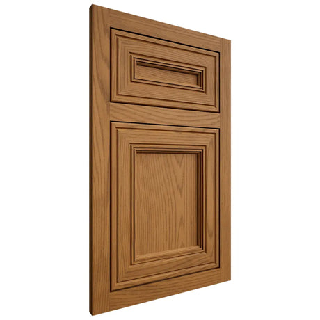 Shiloh Cabinetry Flush Inset Glenbrook Red Oak Plain Cut Autumn Door