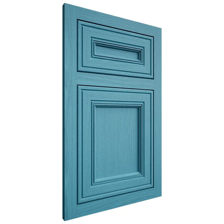Shiloh Cabinetry Flush Inset Glenbrook White Oak Plain Cut Aqua Door