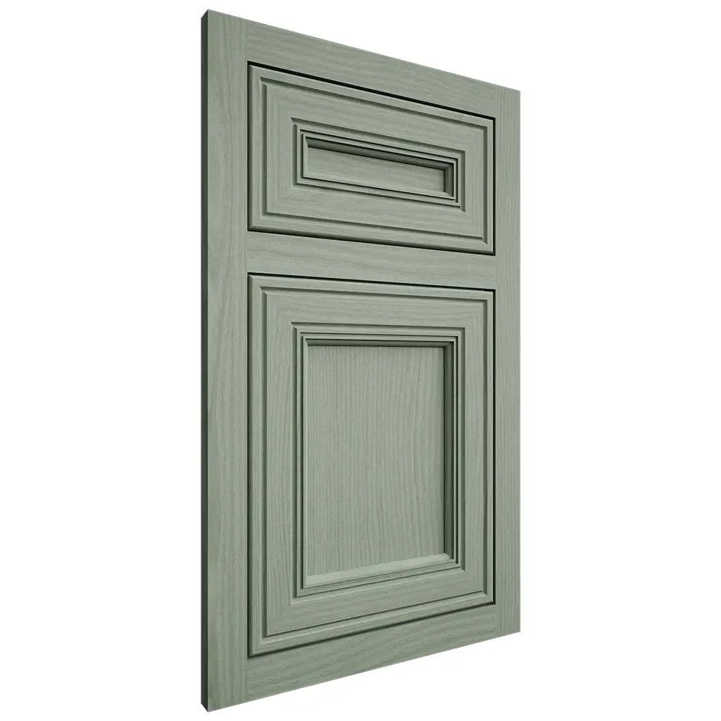 Shiloh Cabinetry Flush Inset Glenbrook White Oak Plain Cut Moss Door