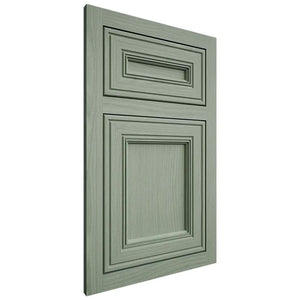 Shiloh Cabinetry Flush Inset Glenbrook White Oak Plain Cut Moss Door