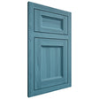 Shiloh Cabinetry Flush Inset Greensboro Hickory Plain Cut Aqua Door