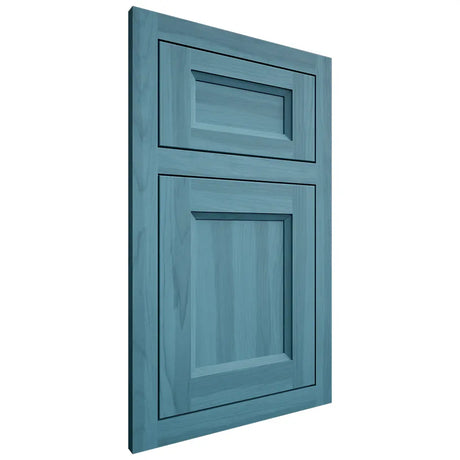Shiloh Cabinetry Flush Inset Greensboro Hickory Plain Cut Aqua Door