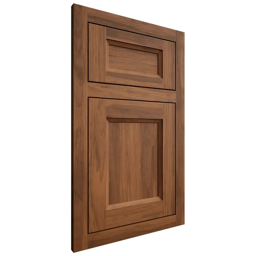Shiloh Cabinetry Flush Inset Greensboro Hickory Plain Cut Burnt Sugar Door