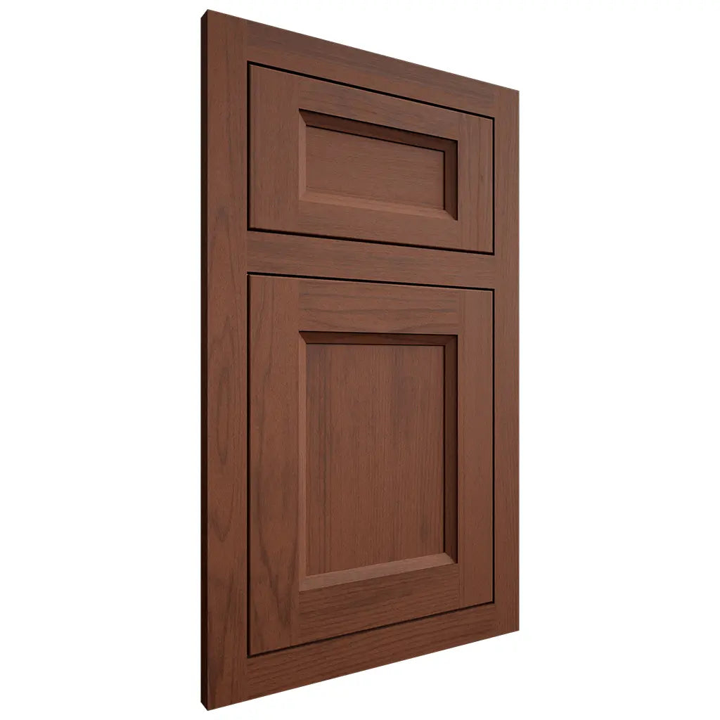 Shiloh Cabinetry Flush Inset Greensboro Walnut Plain Cut Rye Door