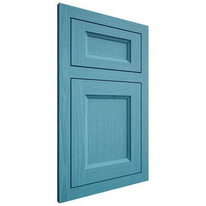 Shiloh Cabinetry Flush Inset Greensboro White Oak Plain Cut Aqua Door