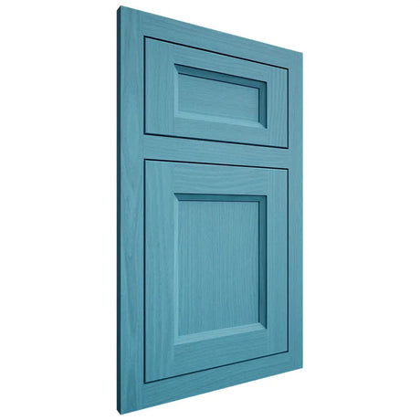 Shiloh Cabinetry Flush Inset Greensboro White Oak Plain Cut Aqua Door